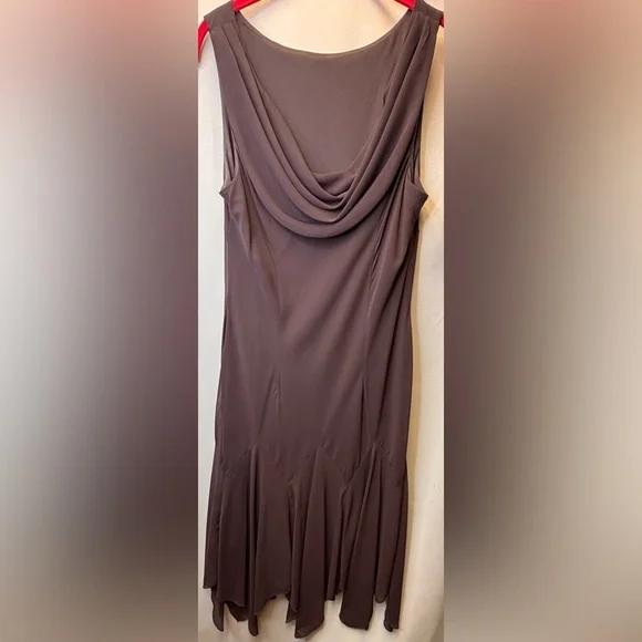 S.L.Fashion Vintage asymmetric drop waist beaded slip dress Size 16 - Picture 5 of 8